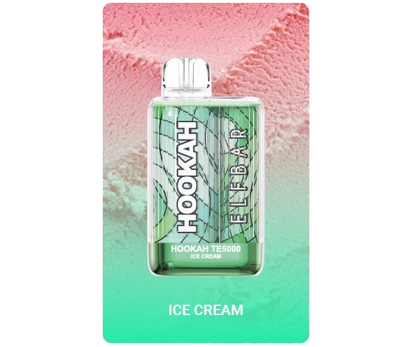 Одноразка Pod Elf Bar Hookah TE 5000 13.5 мл 5% Ice Cream (Клубничное мороженое)